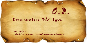 Oreskovics Mályva névjegykártya